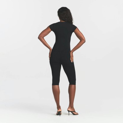 REFINED KNIT SCOOP NECK TOP - OBSIDIAN - image 8