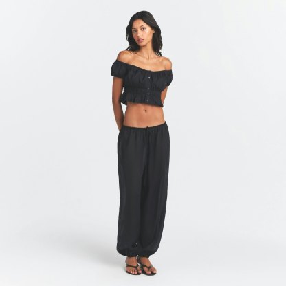 POPLIN APPAREL OFF THE SHOULDER TOP - ONYX - image 11