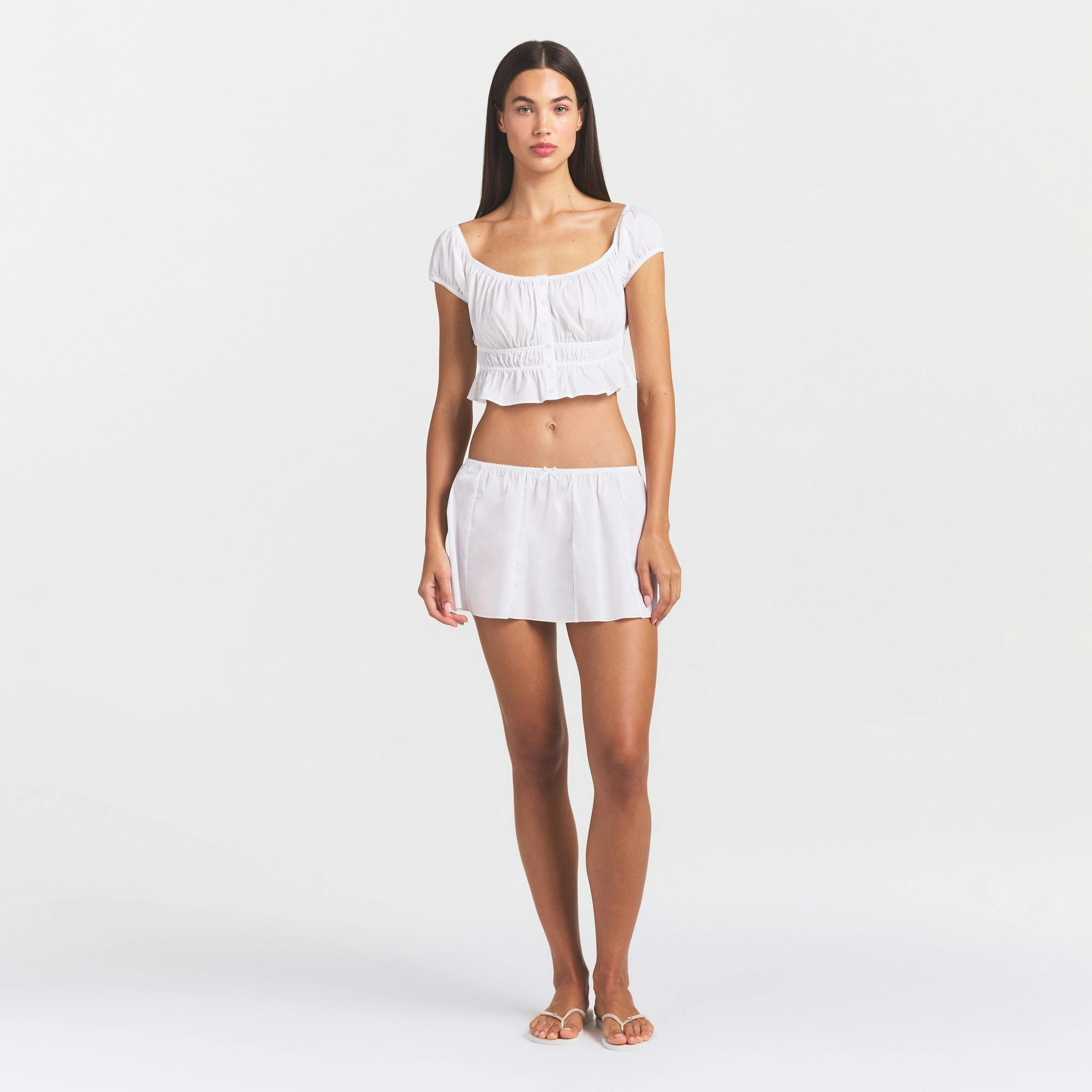 POPLIN APPAREL OFF THE SHOULDER TOP - SNOW - image 6