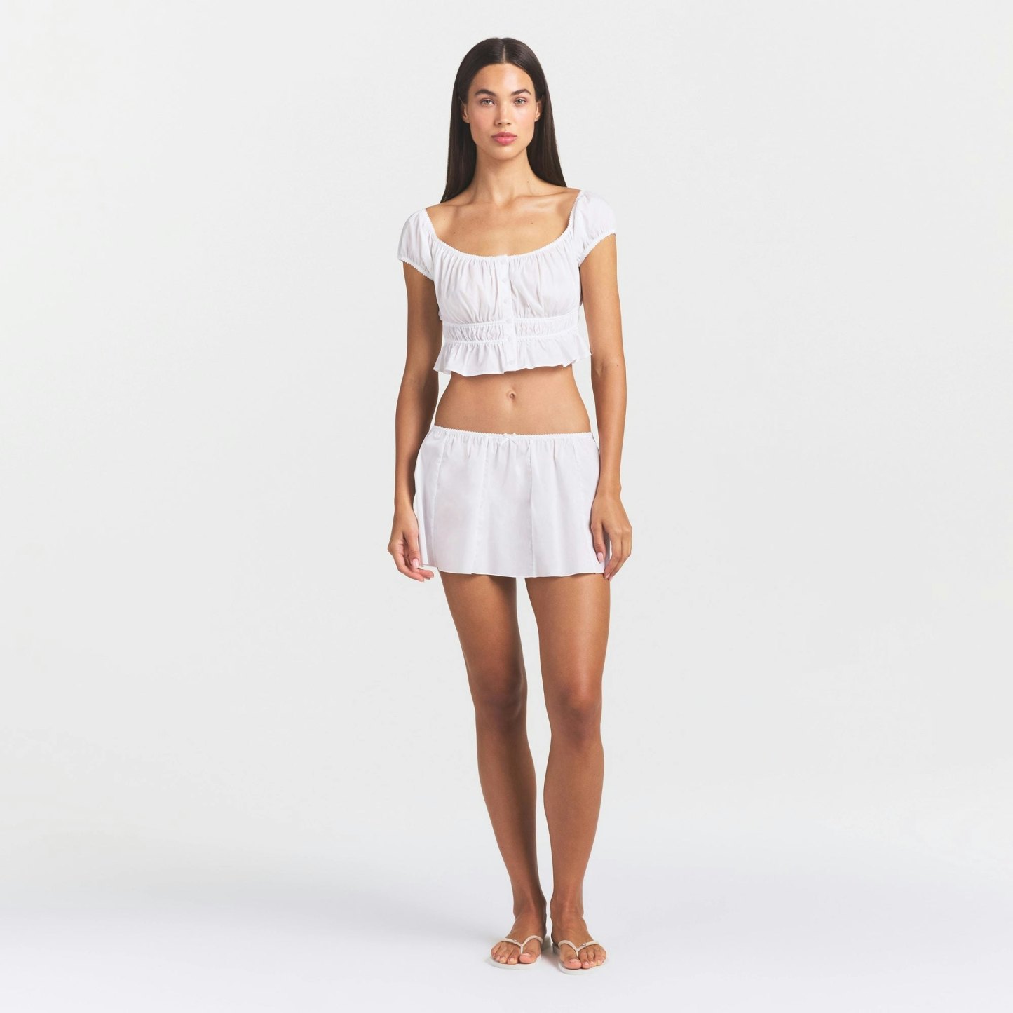 POPLIN APPAREL OFF THE SHOULDER TOP - SNOW - image 6