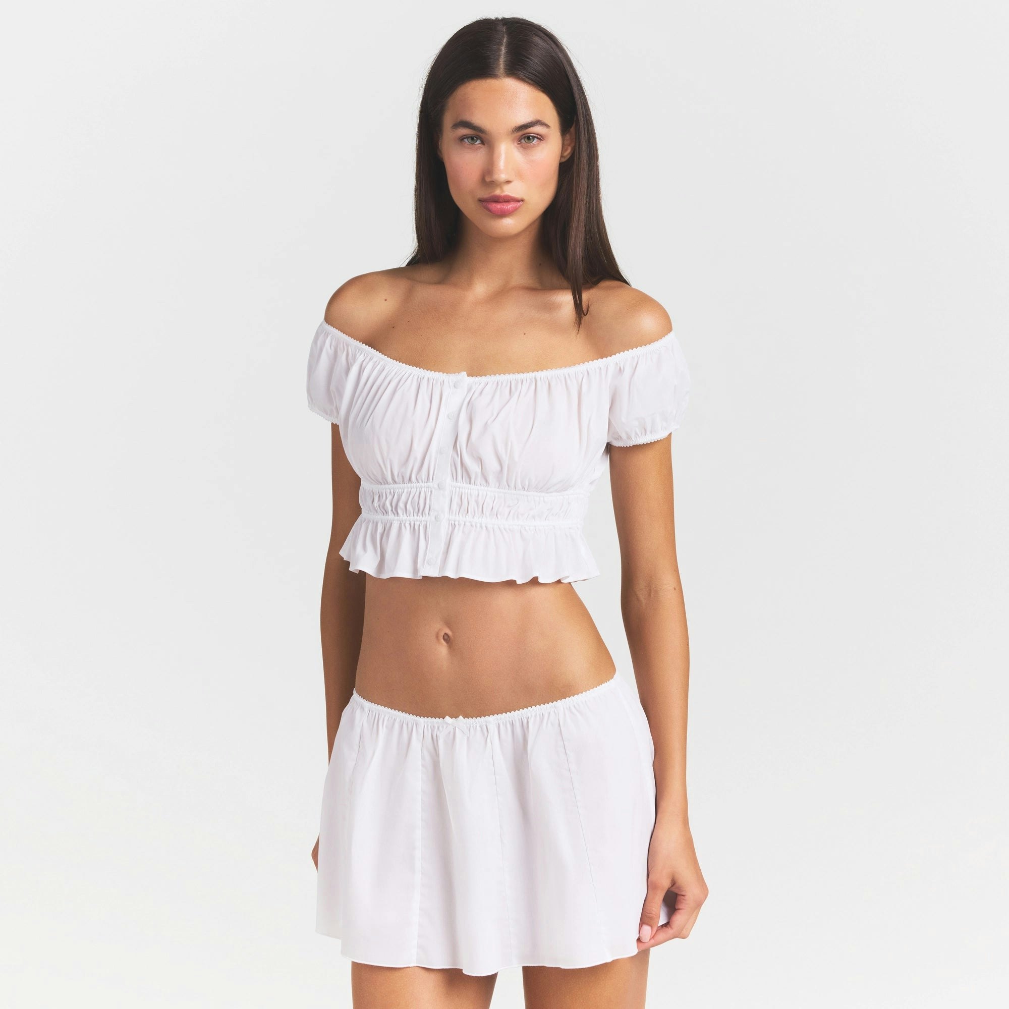 POPLIN APPAREL OFF THE SHOULDER TOP - SNOW - image 7