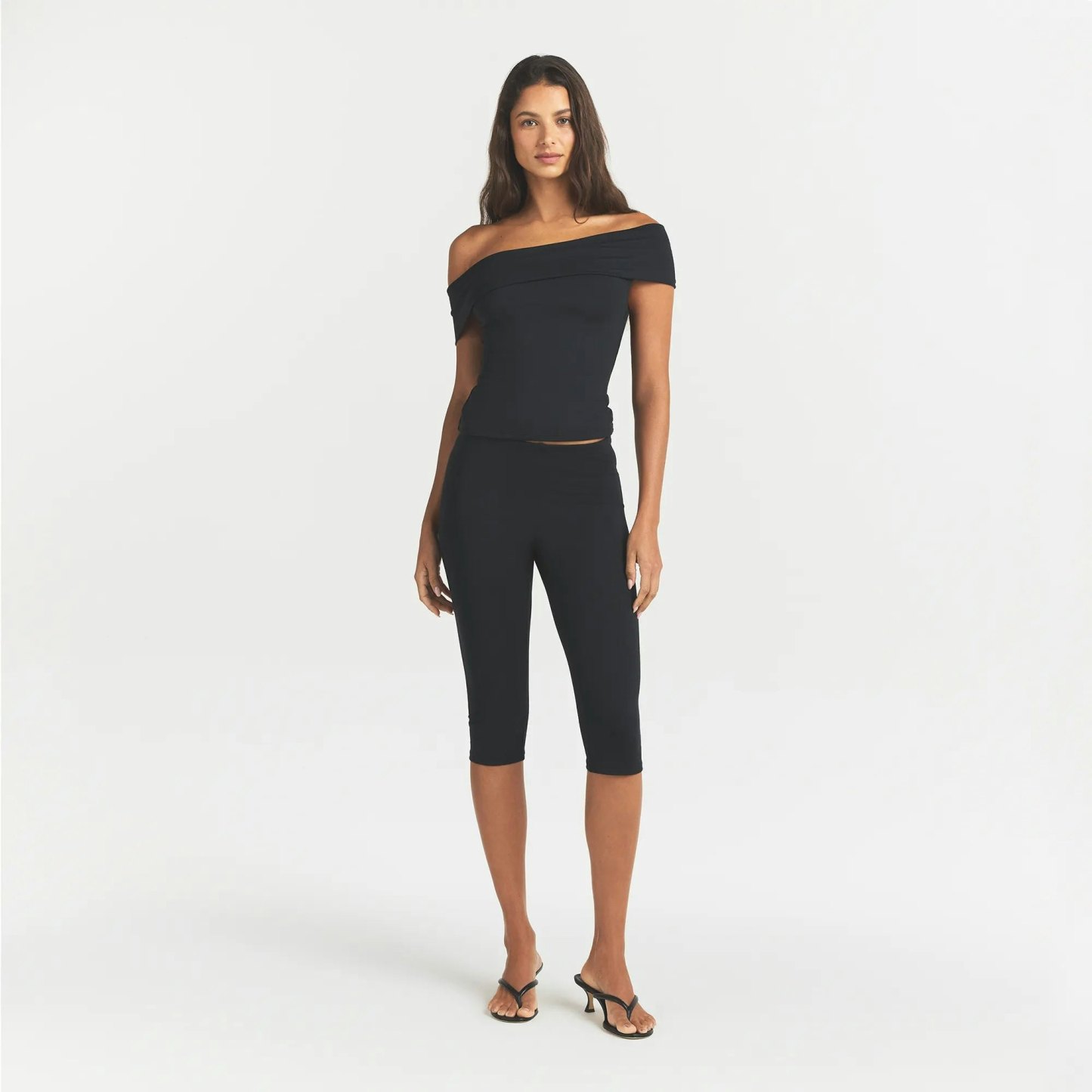 SMOOTH LAYERS ASYMMETRICAL OFF THE SHOULDER TOP - OBSIDIAN - image 6