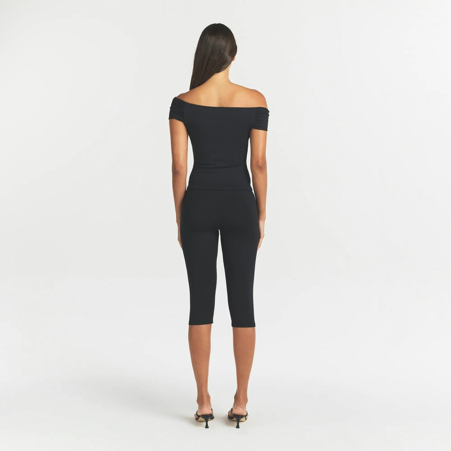 SMOOTH LAYERS ASYMMETRICAL OFF THE SHOULDER TOP - OBSIDIAN - image 8