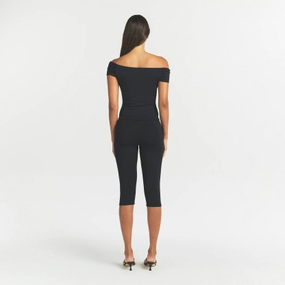 SMOOTH LAYERS ASYMMETRICAL OFF THE SHOULDER TOP - OBSIDIAN - image 8