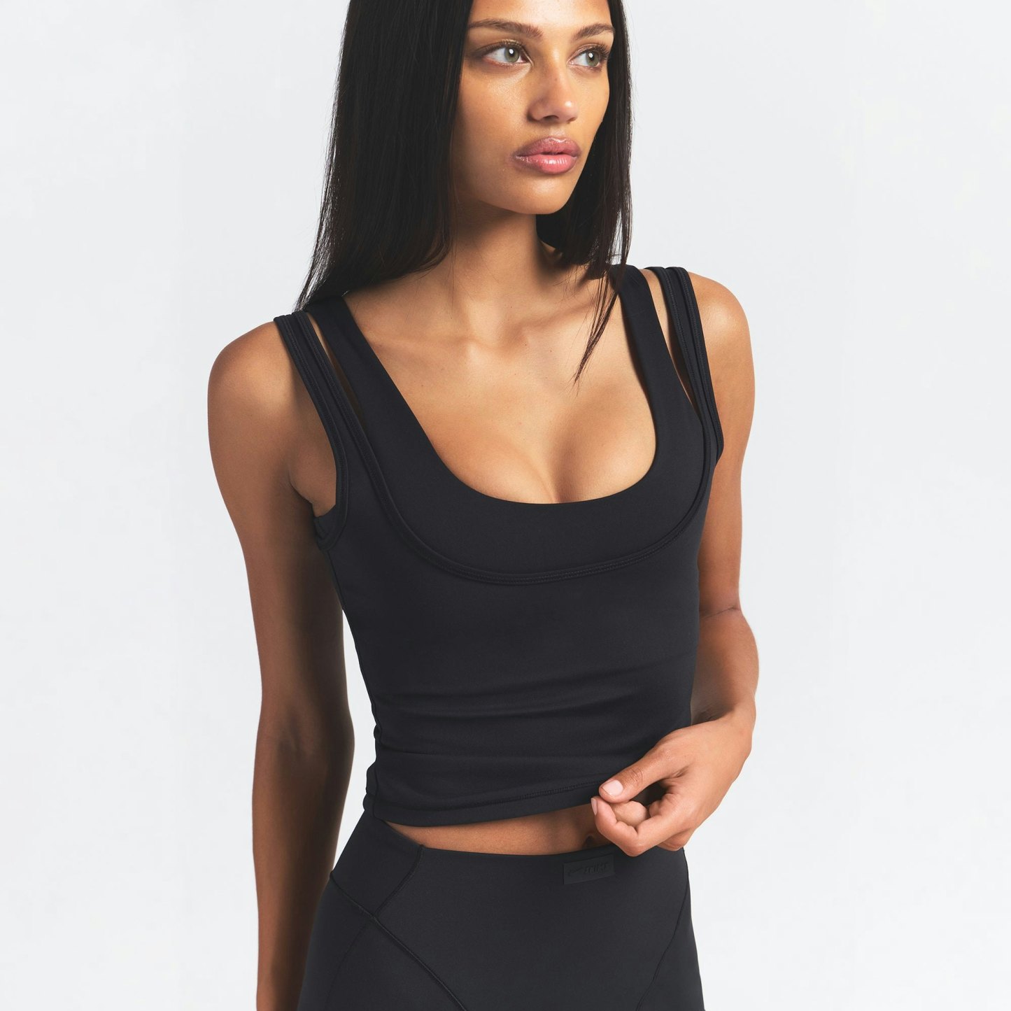 NikeSKIMS MATTE DOUBLE STRAP SCOOP TANK - OBSIDIAN - image 21