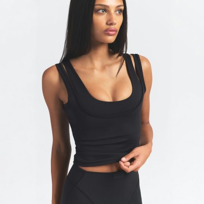 NikeSKIMS MATTE DOUBLE STRAP SCOOP TANK - OBSIDIAN - image 21