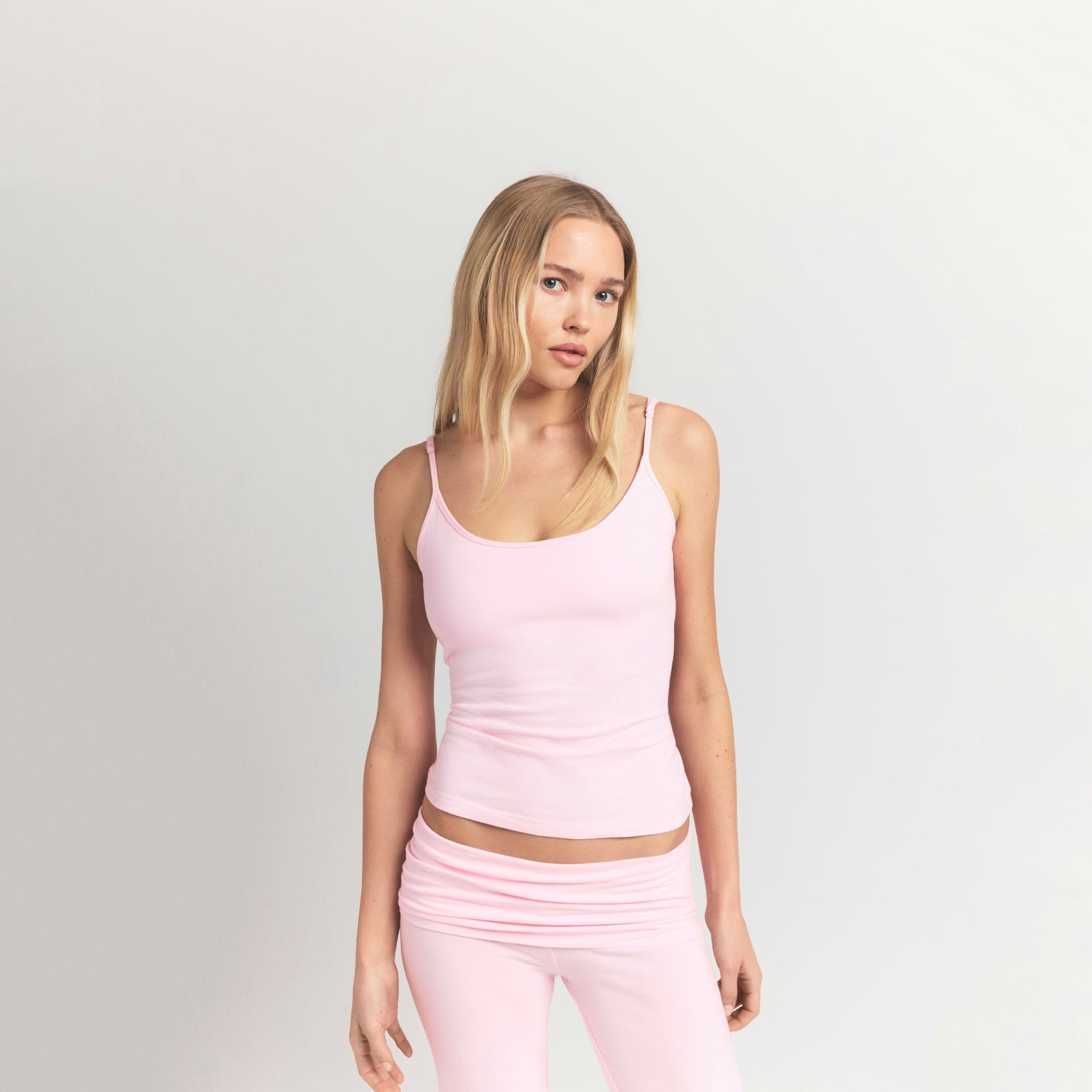 COTTON JERSEY SCOOP NECK CAMI - CHERRY BLOSSOM - image 13