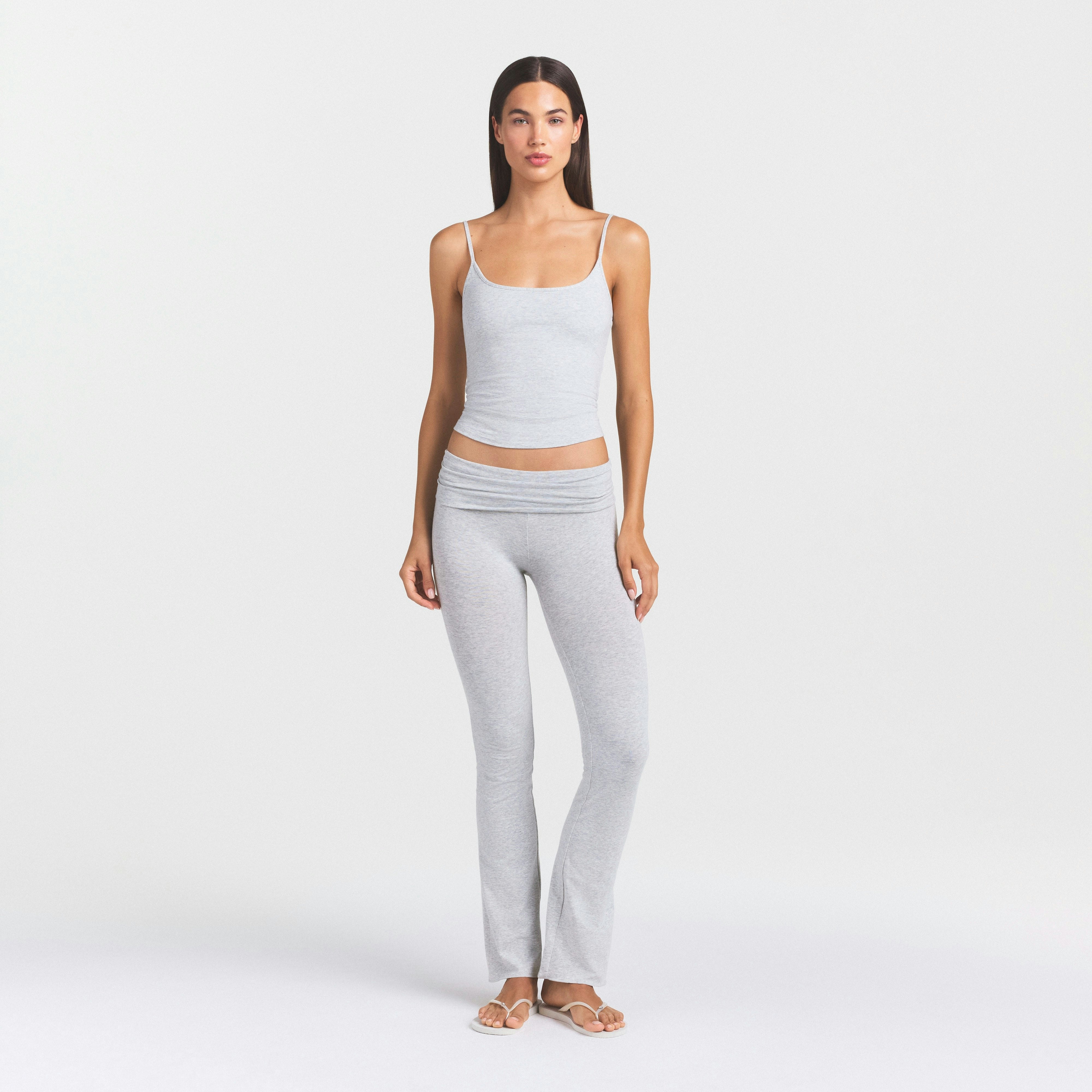 COTTON JERSEY SCOOP NECK CAMI - LIGHT HEATHER GREY - image 45