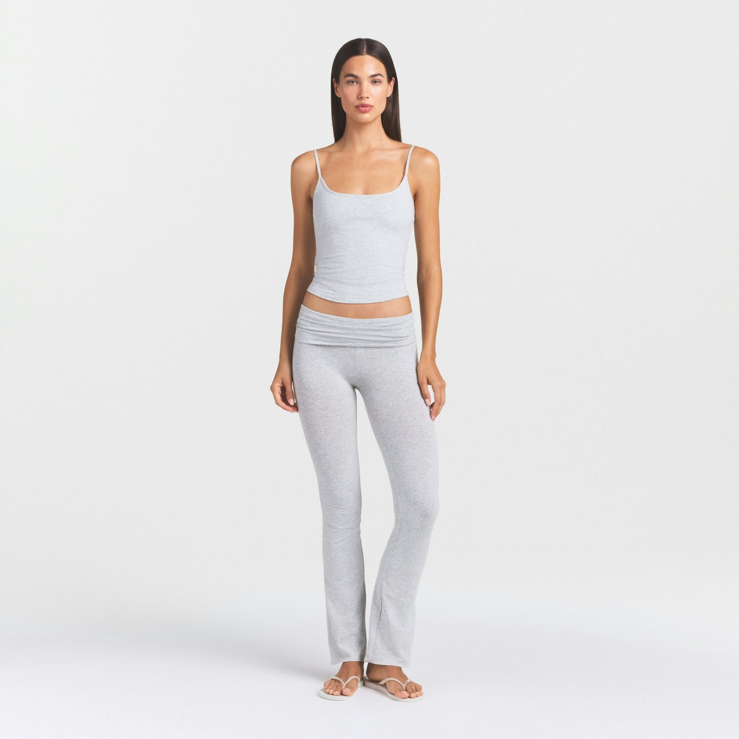 COTTON JERSEY SCOOP NECK CAMI - LIGHT HEATHER GREY - image 45