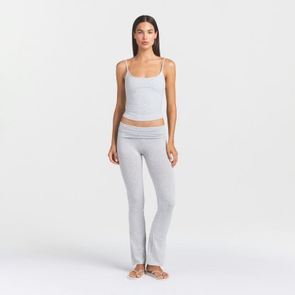 COTTON JERSEY SCOOP NECK CAMI - LIGHT HEATHER GREY - image 45