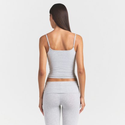 COTTON JERSEY SCOOP NECK CAMI - LIGHT HEATHER GREY - image 47