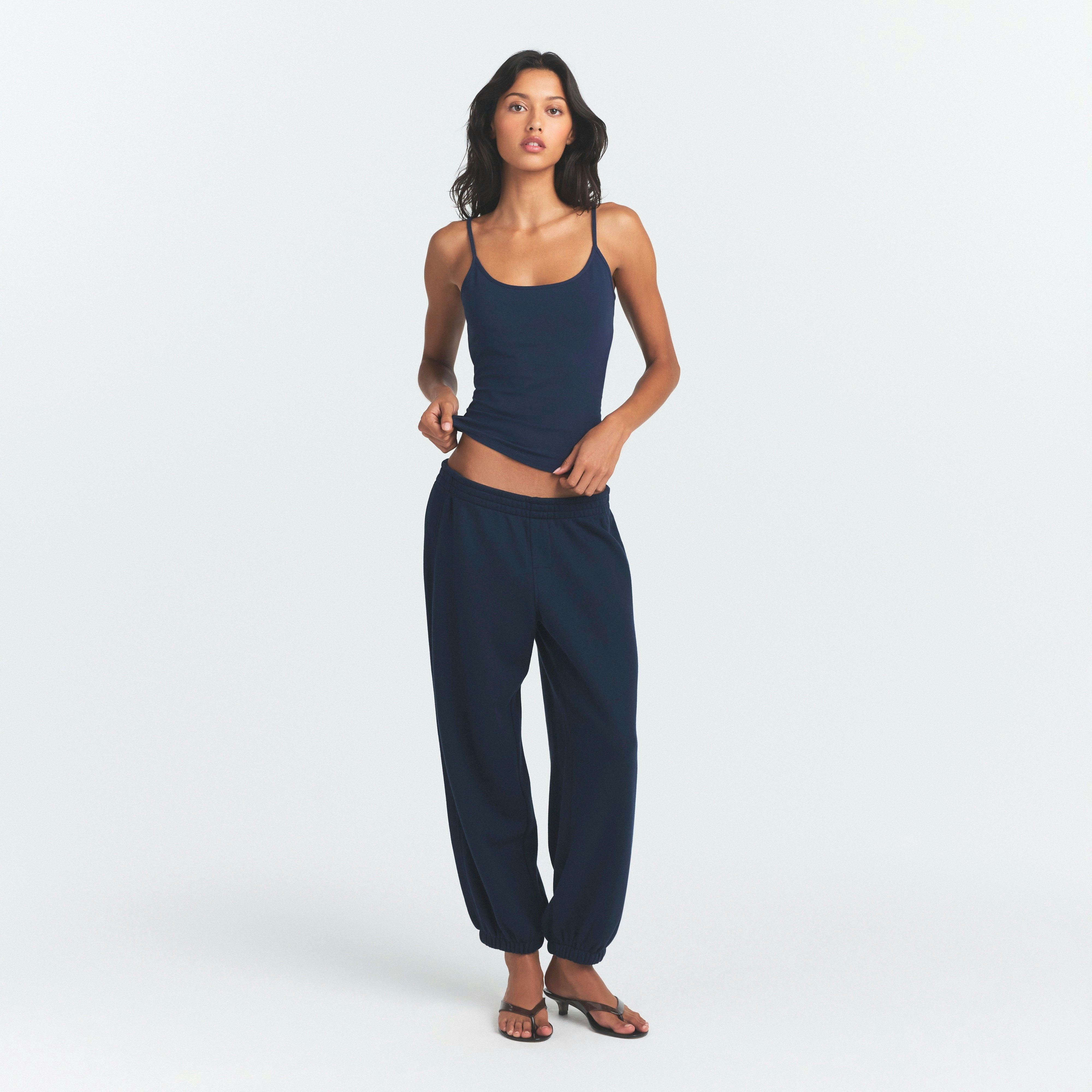 COTTON JERSEY SCOOP NECK CAMI - NAVY - image 15