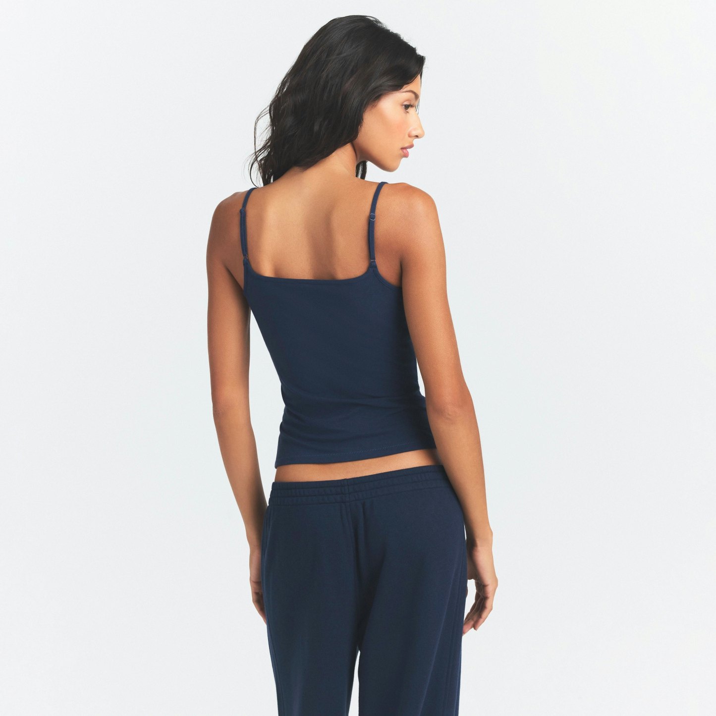 COTTON JERSEY SCOOP NECK CAMI - NAVY - image 17