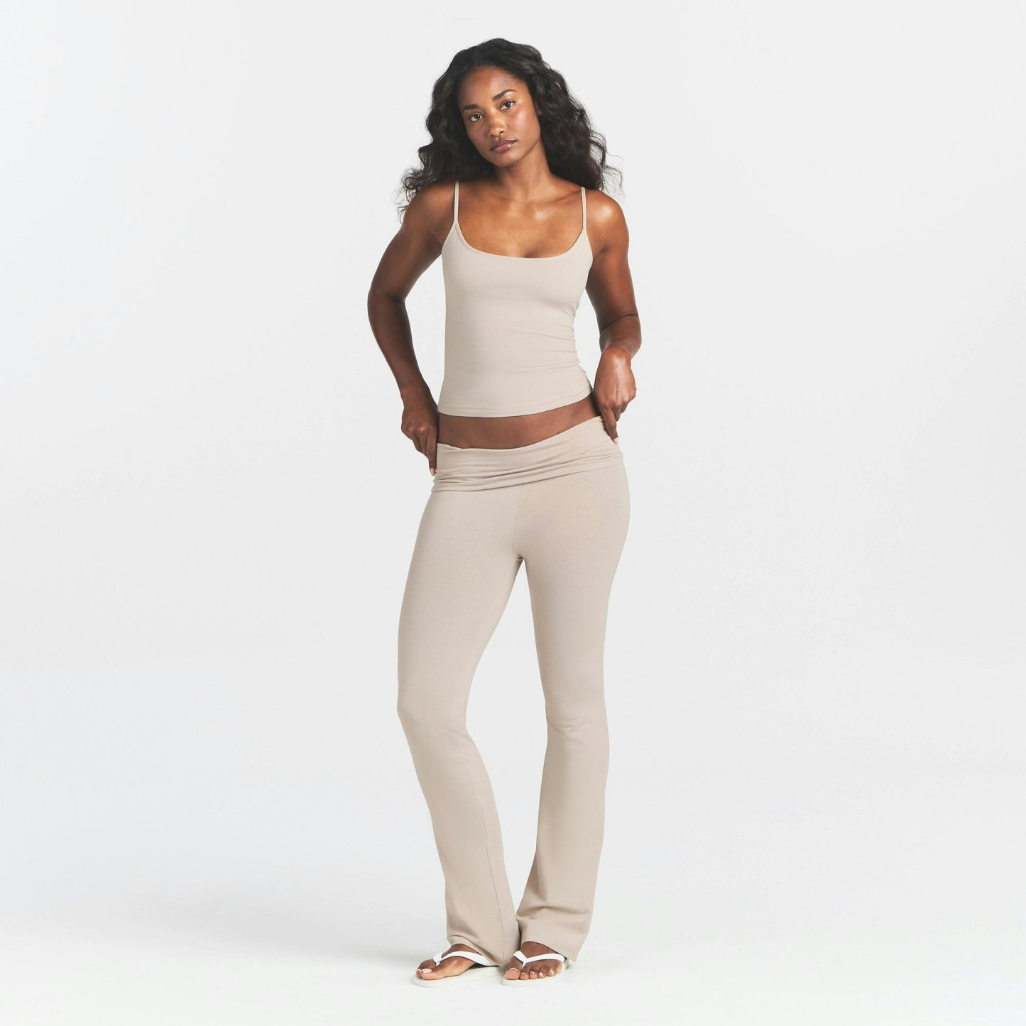 COTTON JERSEY SCOOP NECK CAMI - STONE - image 7