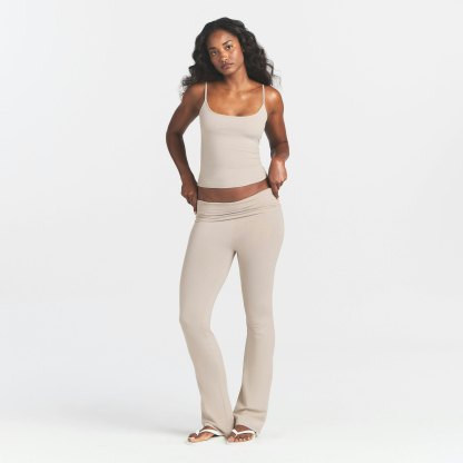 COTTON JERSEY SCOOP NECK CAMI - STONE - image 7