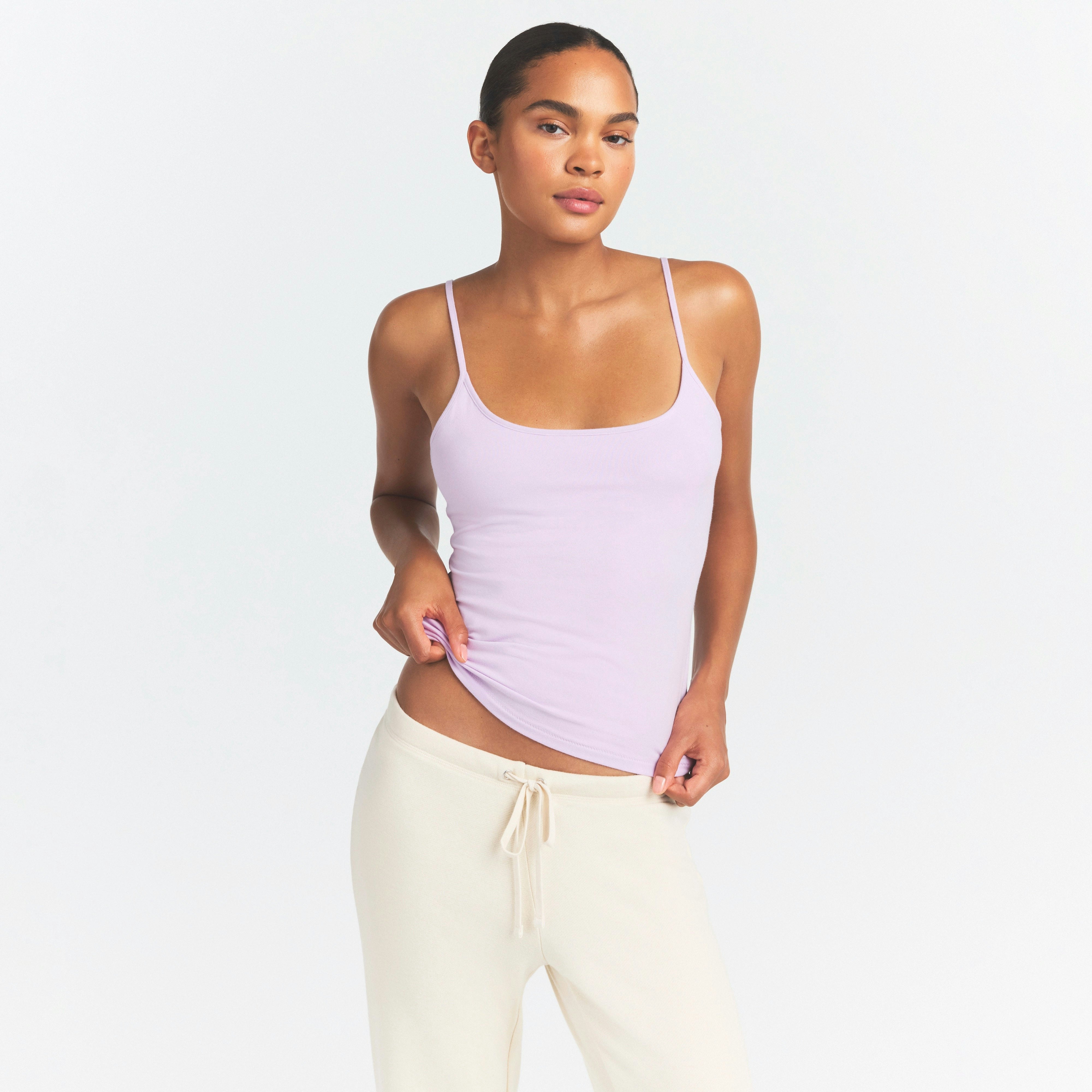 COTTON JERSEY SCOOP NECK CAMI - SUGAR PLUM - image 21