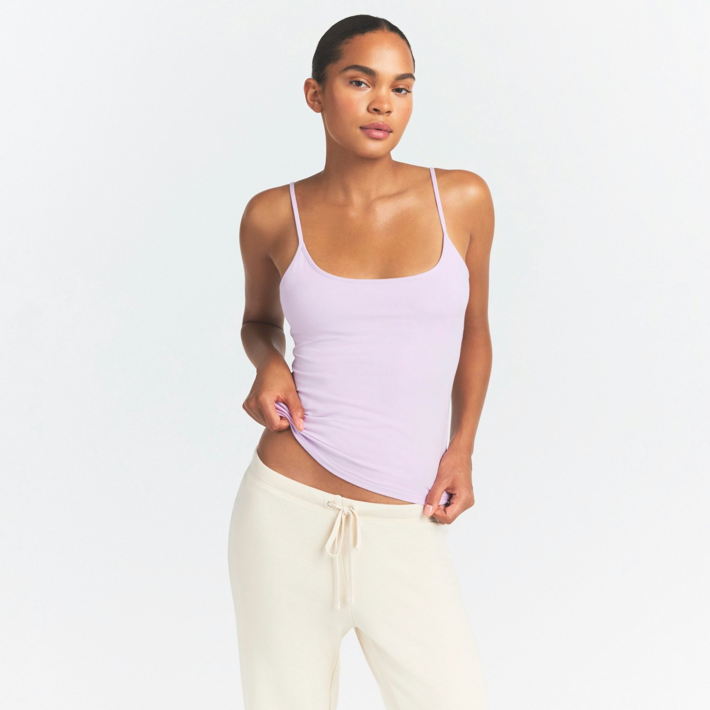 COTTON JERSEY SCOOP NECK CAMI - SUGAR PLUM - image 21