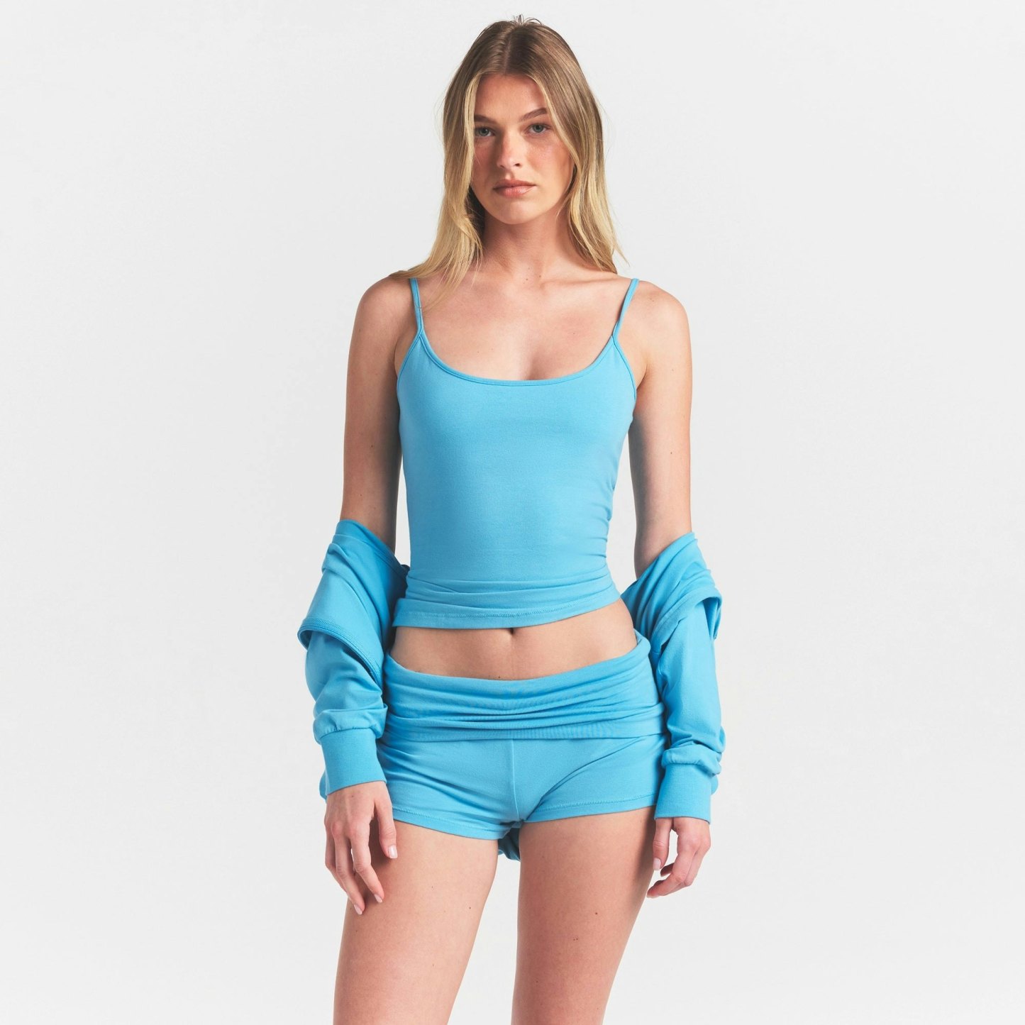 COTTON JERSEY SCOOP NECK CAMI - WATER - image 32