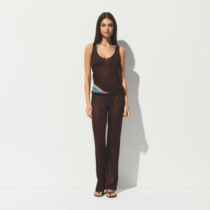 SLINKY KNIT SCOOP LONG TANK - CURRANT