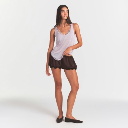 SLINKY KNIT SCOOP LONG TANK - IRIS MICA - image 7