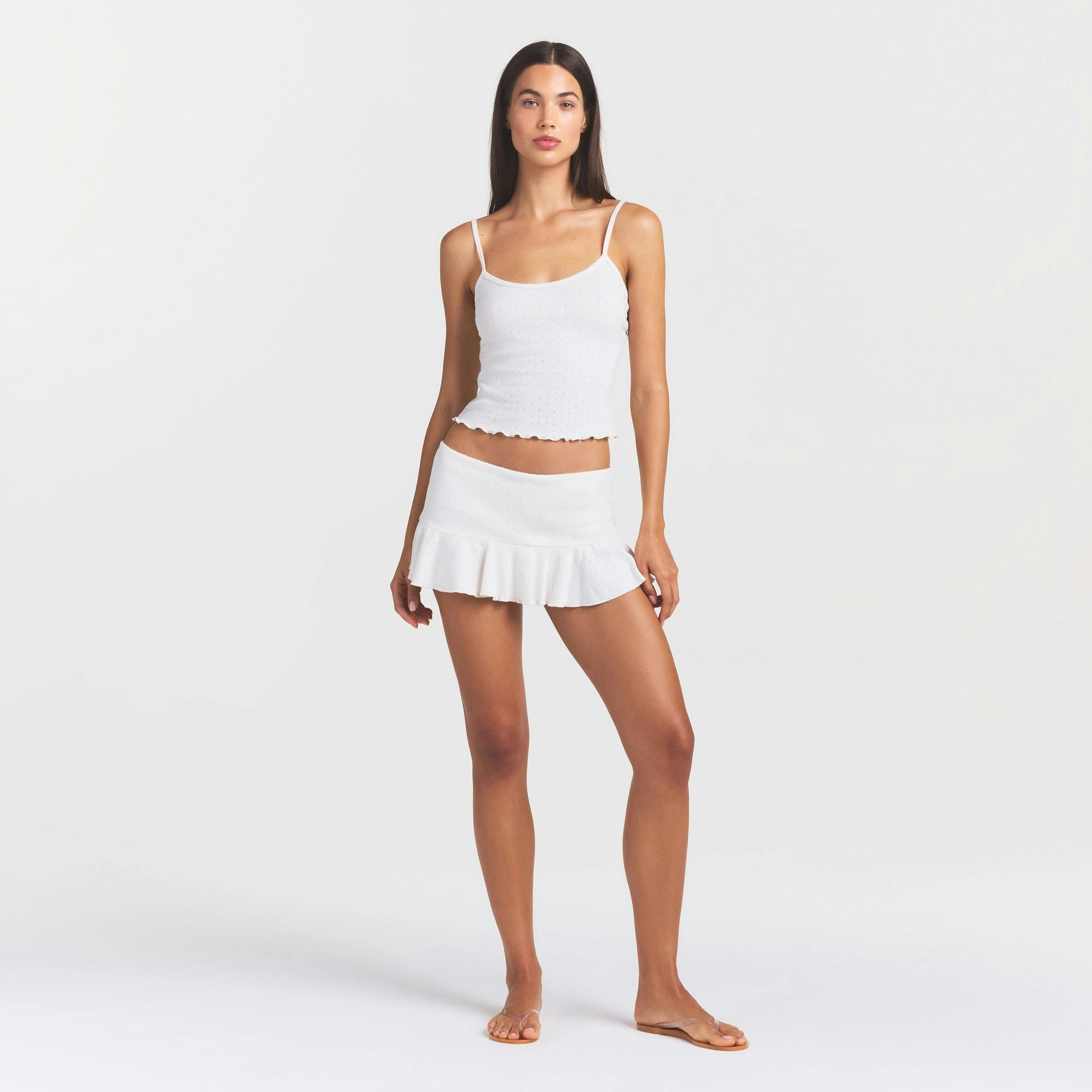 HEAVY POINTELLE CAMI - MARBLE