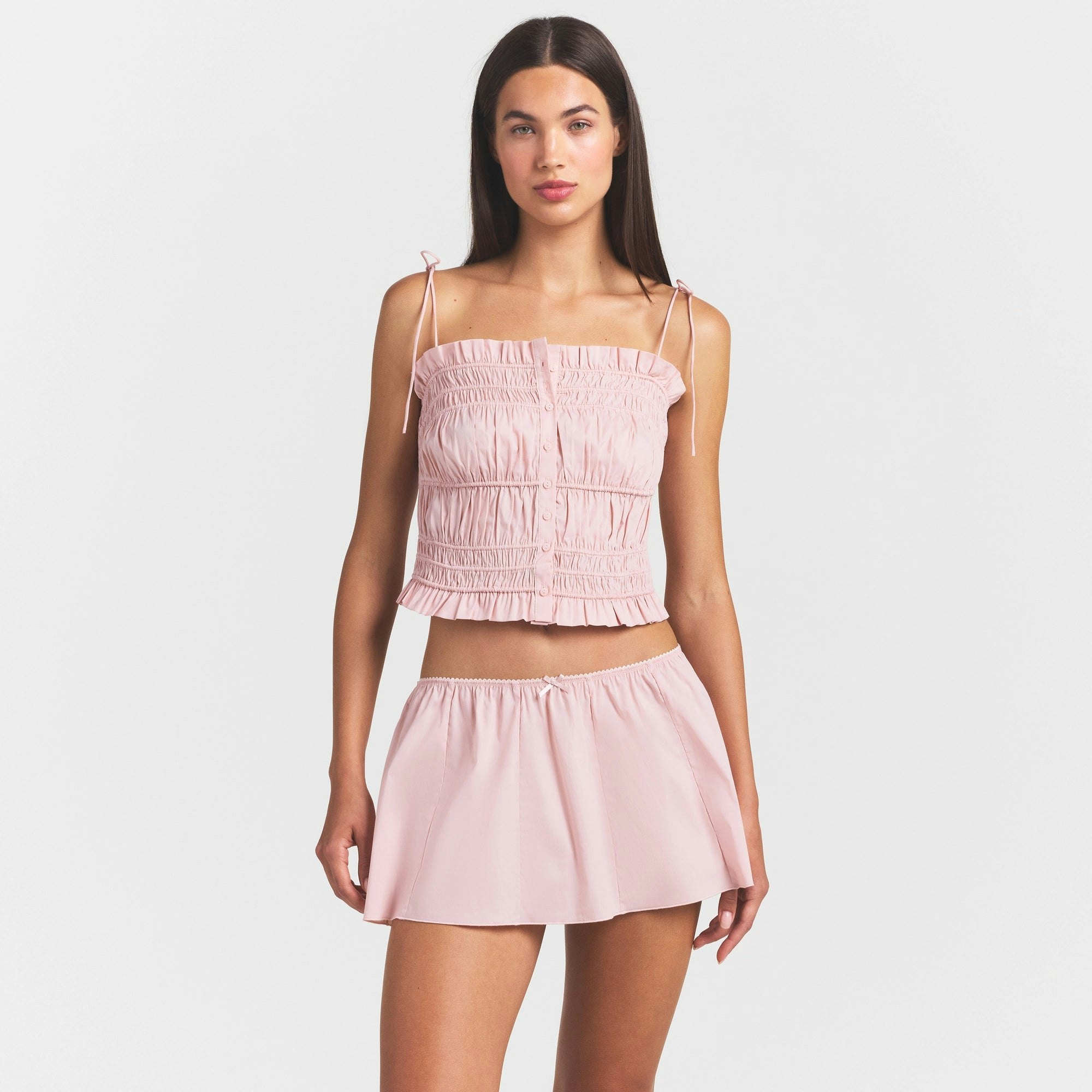POPLIN APPAREL RUFFLE CAMI - DUSTY PINK - image 2