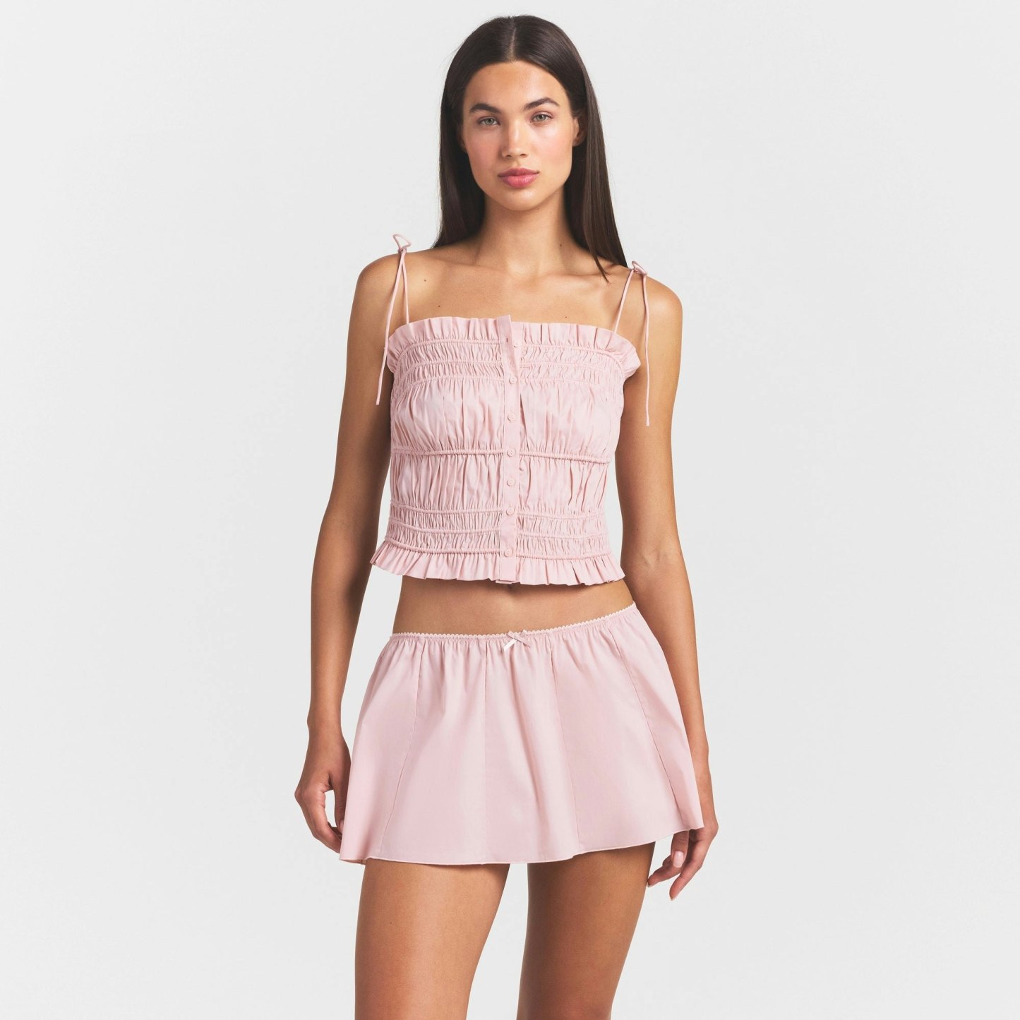 POPLIN APPAREL RUFFLE CAMI - DUSTY PINK - image 2