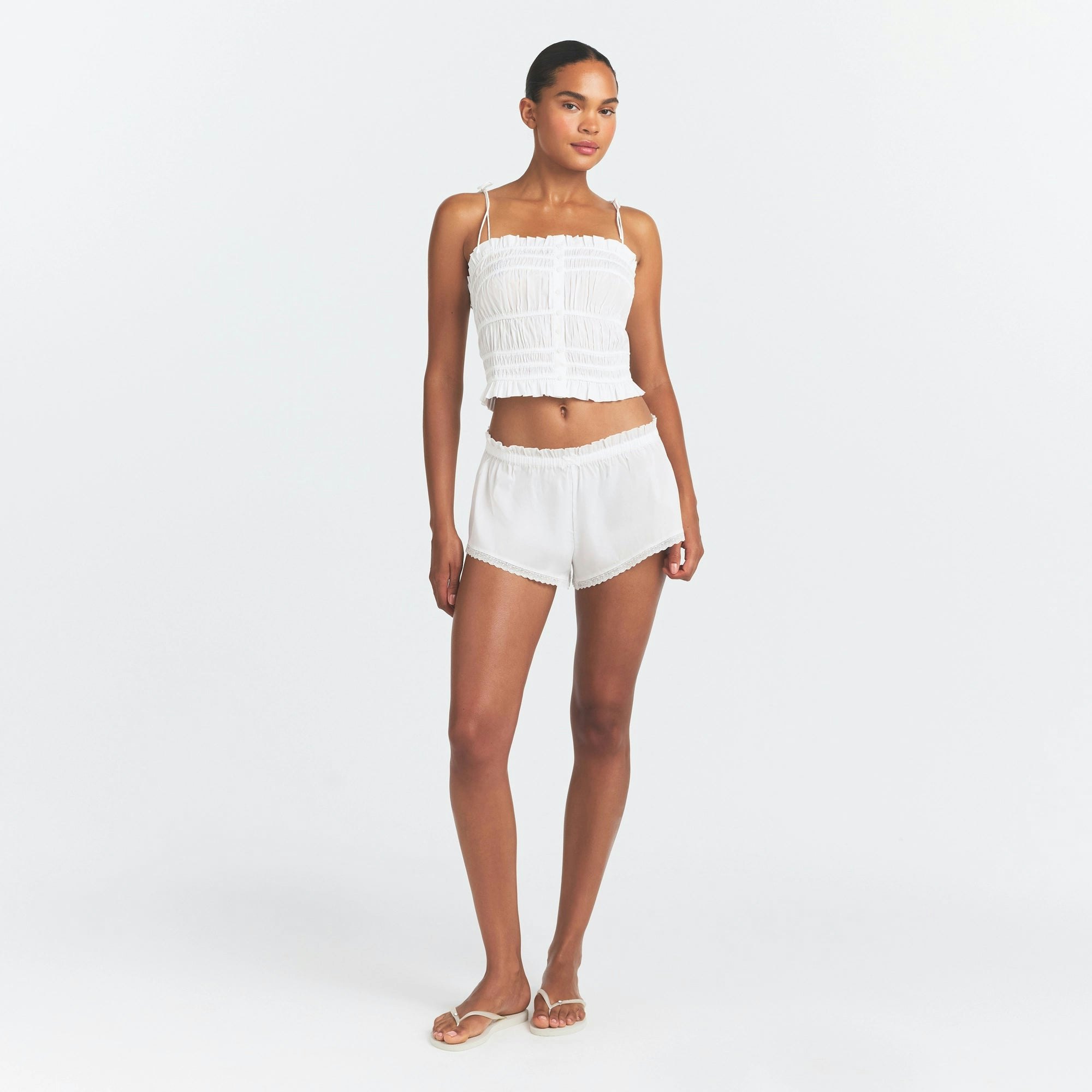 POPLIN APPAREL RUFFLE CAMI - SNOW - image 6