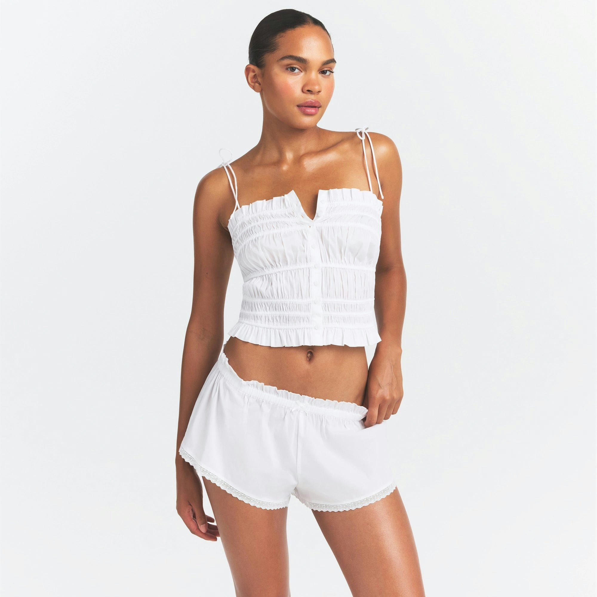 POPLIN APPAREL RUFFLE CAMI - SNOW - image 7