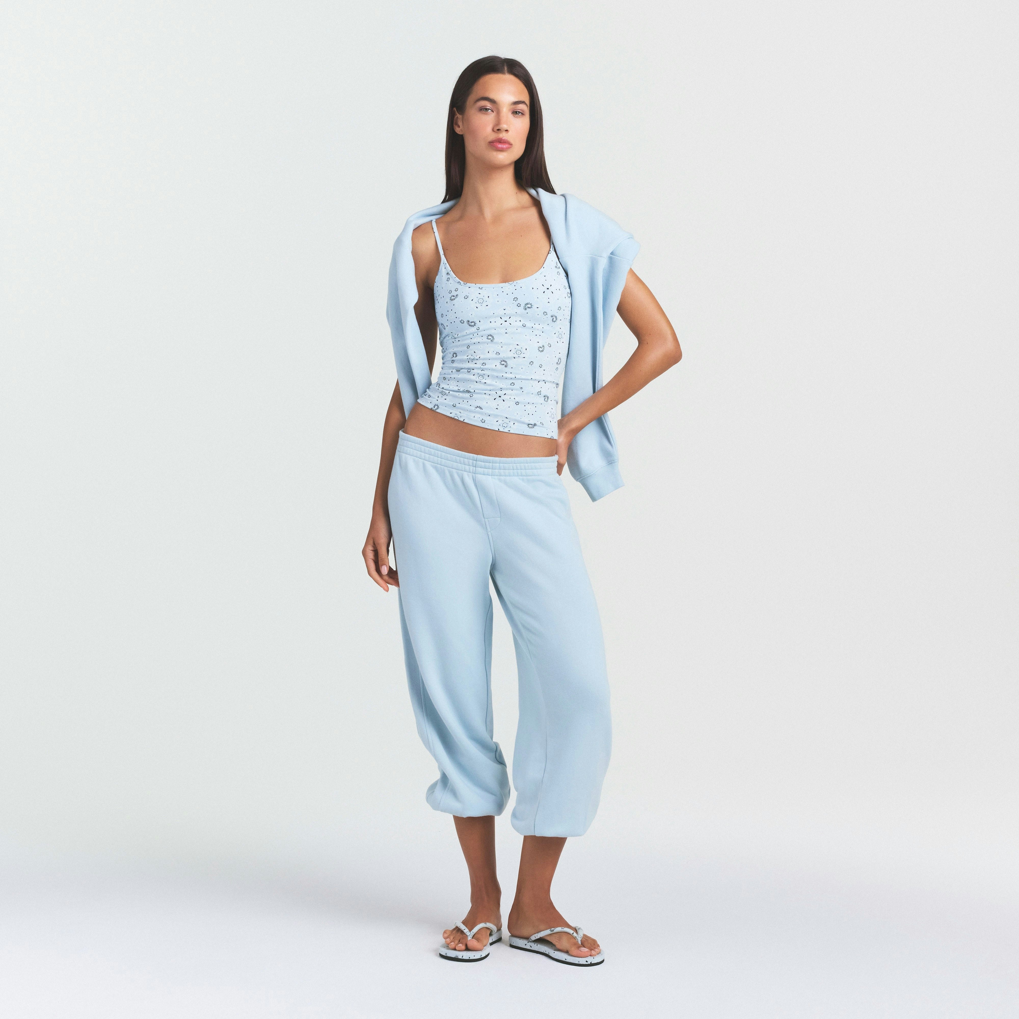 COTTON JERSEY SCOOP NECK CAMI - POWDER BLUE BANDANA - image 35