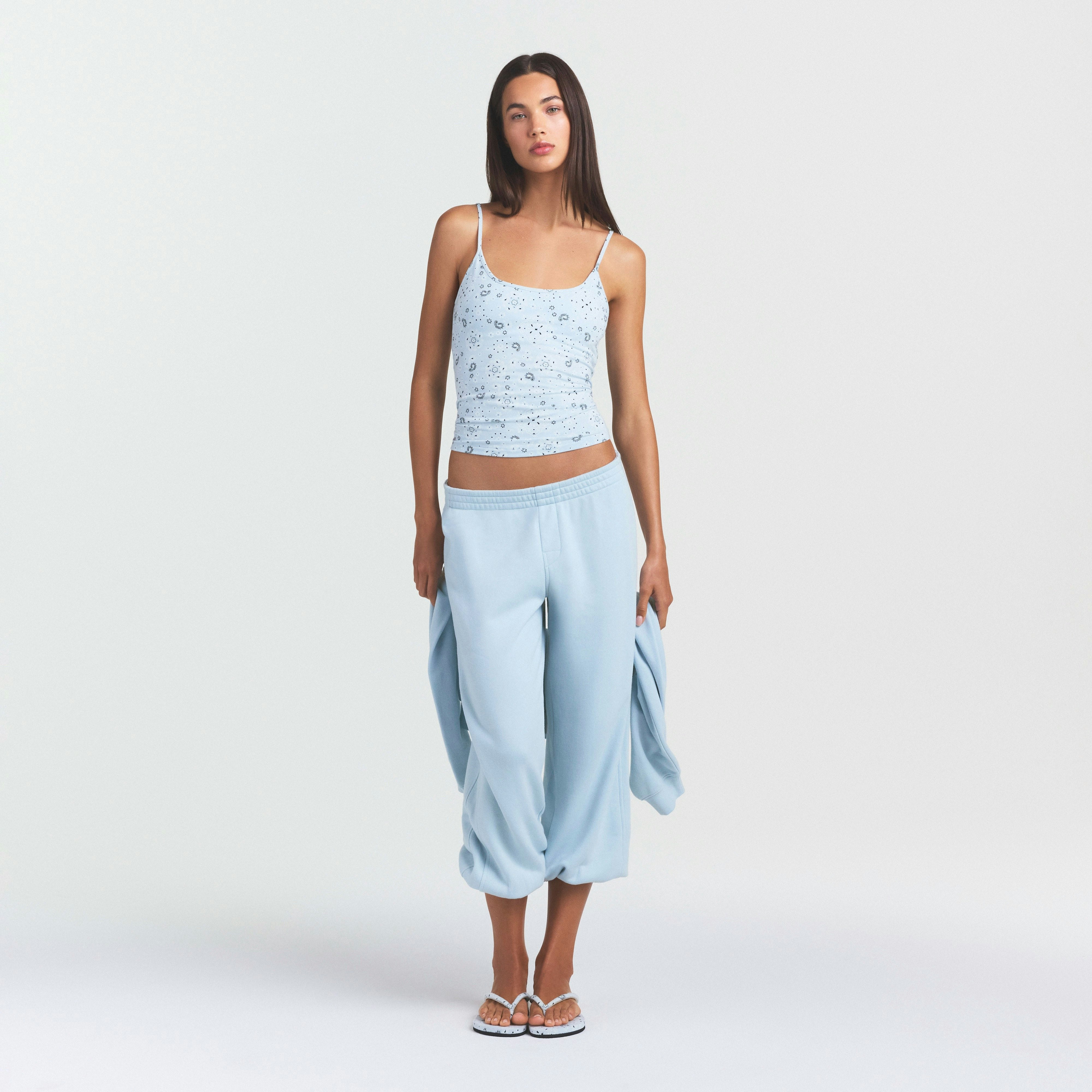 COTTON JERSEY SCOOP NECK CAMI - POWDER BLUE BANDANA - image 37