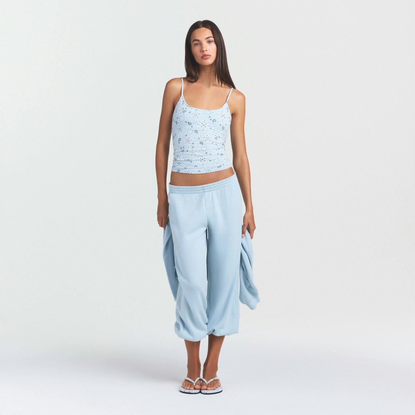 COTTON JERSEY SCOOP NECK CAMI - POWDER BLUE BANDANA - image 37