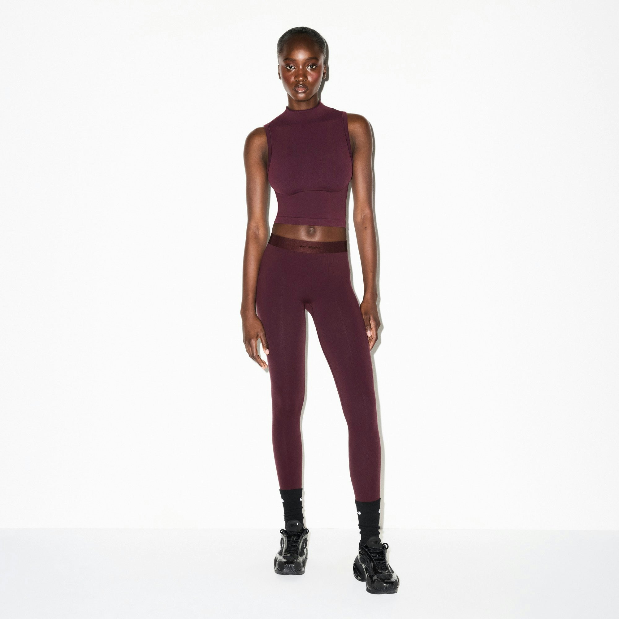 NikeSKIMS VINTAGE SEAMLESS MOCK NECK BRA TOP - CURRANT - image 34