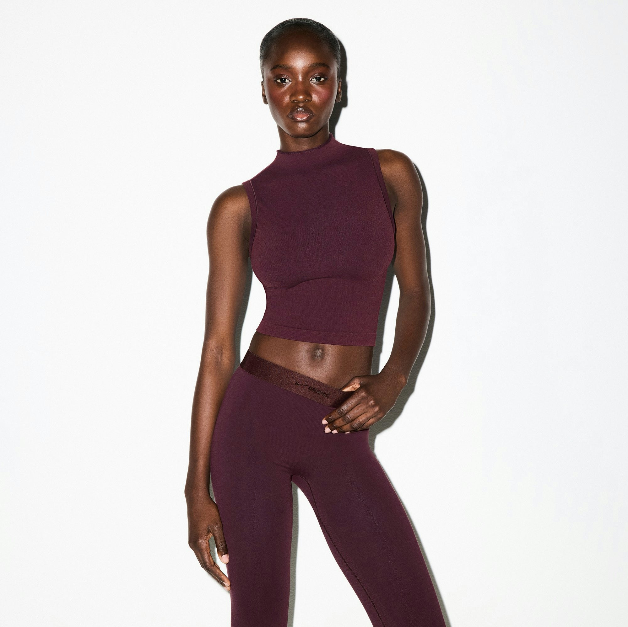 NikeSKIMS VINTAGE SEAMLESS MOCK NECK BRA TOP - CURRANT - image 36