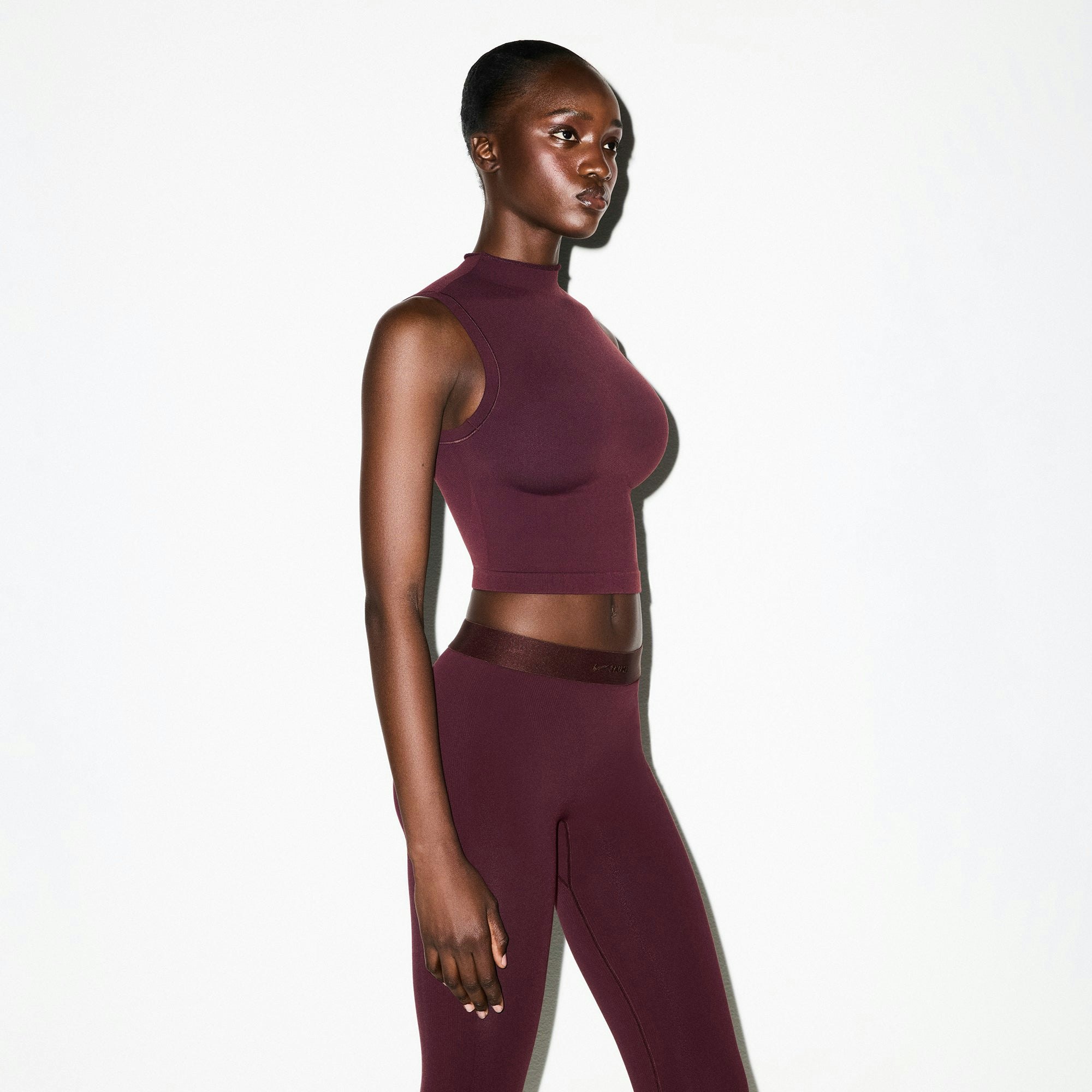NikeSKIMS VINTAGE SEAMLESS MOCK NECK BRA TOP - CURRANT - image 35
