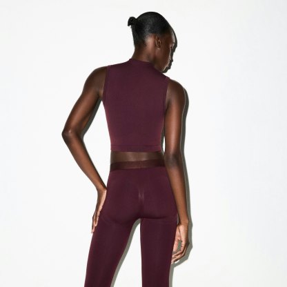 NikeSKIMS VINTAGE SEAMLESS MOCK NECK BRA TOP - CURRANT - image 37