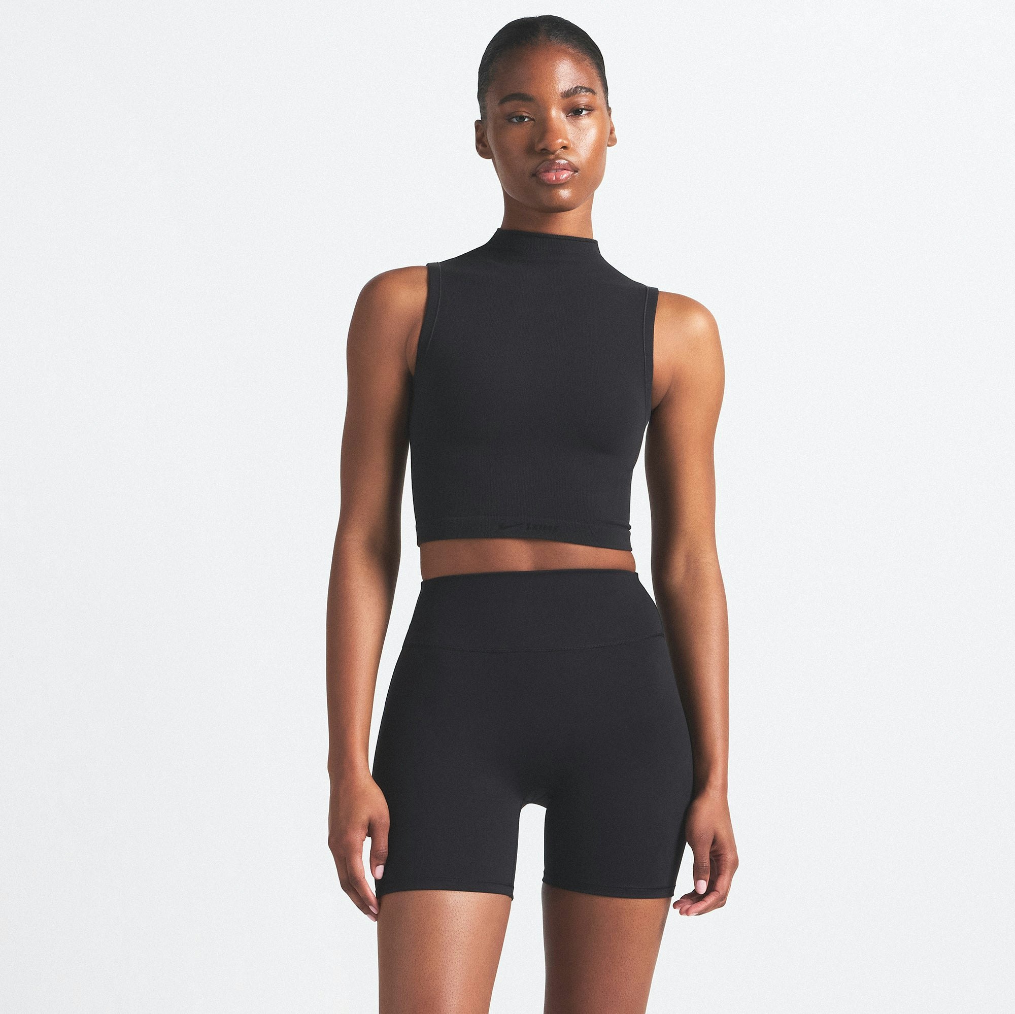 NikeSKIMS VINTAGE SEAMLESS MOCK NECK BRA TOP - OBSIDIAN - image 2