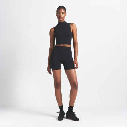 NikeSKIMS VINTAGE SEAMLESS MOCK NECK BRA TOP - OBSIDIAN - image 4