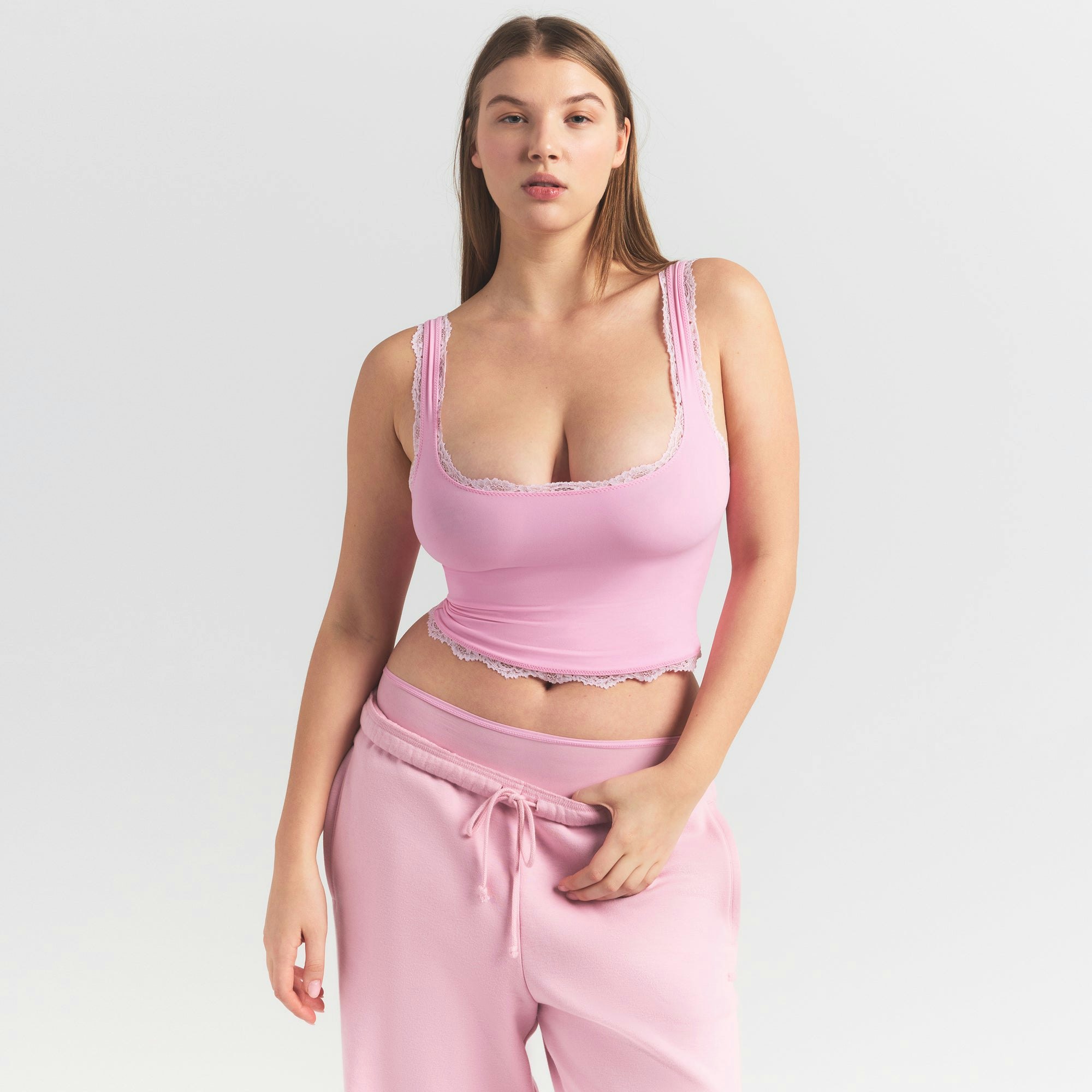 FITS EVERYBODY LACE TANK - BUBBLE GUM TONAL - image 2