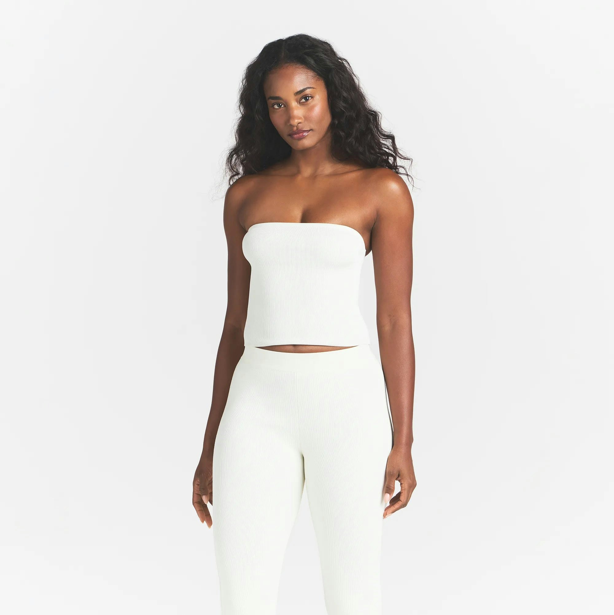 REFINED KNIT TUBE TOP - EGRET - image 11