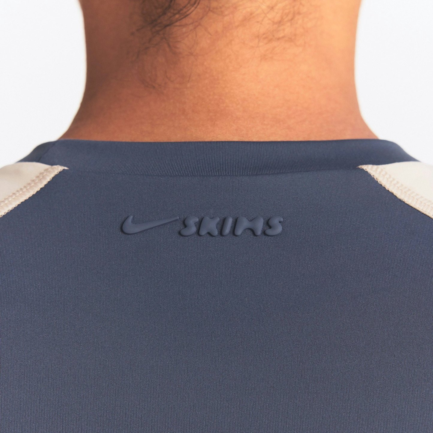 NikeSKIMS MATTE SHINE MIX CROPPED BABY TEE - DEEP ROYAL AND STONE - image 4