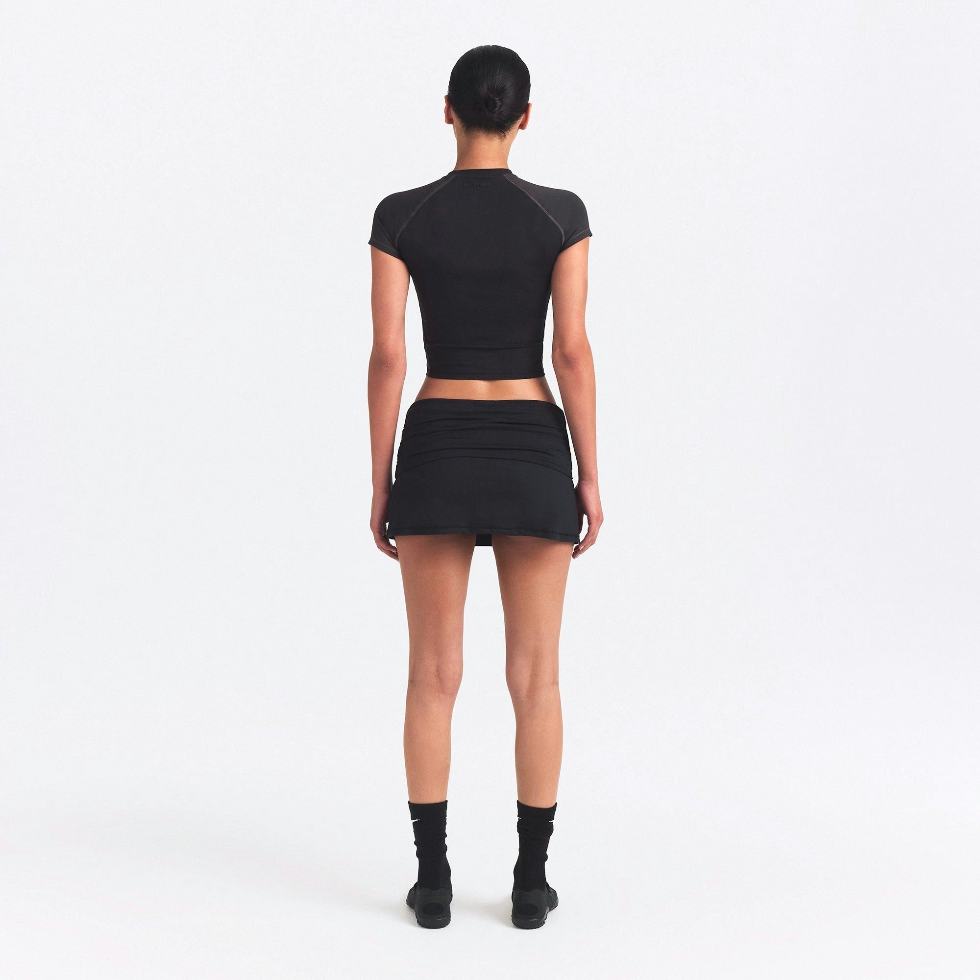 NikeSKIMS MATTE SHINE MIX CROPPED BABY TEE - OBSIDIAN AND IGNEOUS - image 11
