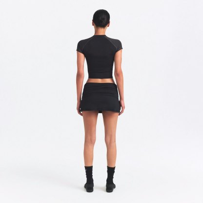 NikeSKIMS MATTE SHINE MIX CROPPED BABY TEE - OBSIDIAN AND IGNEOUS - image 11