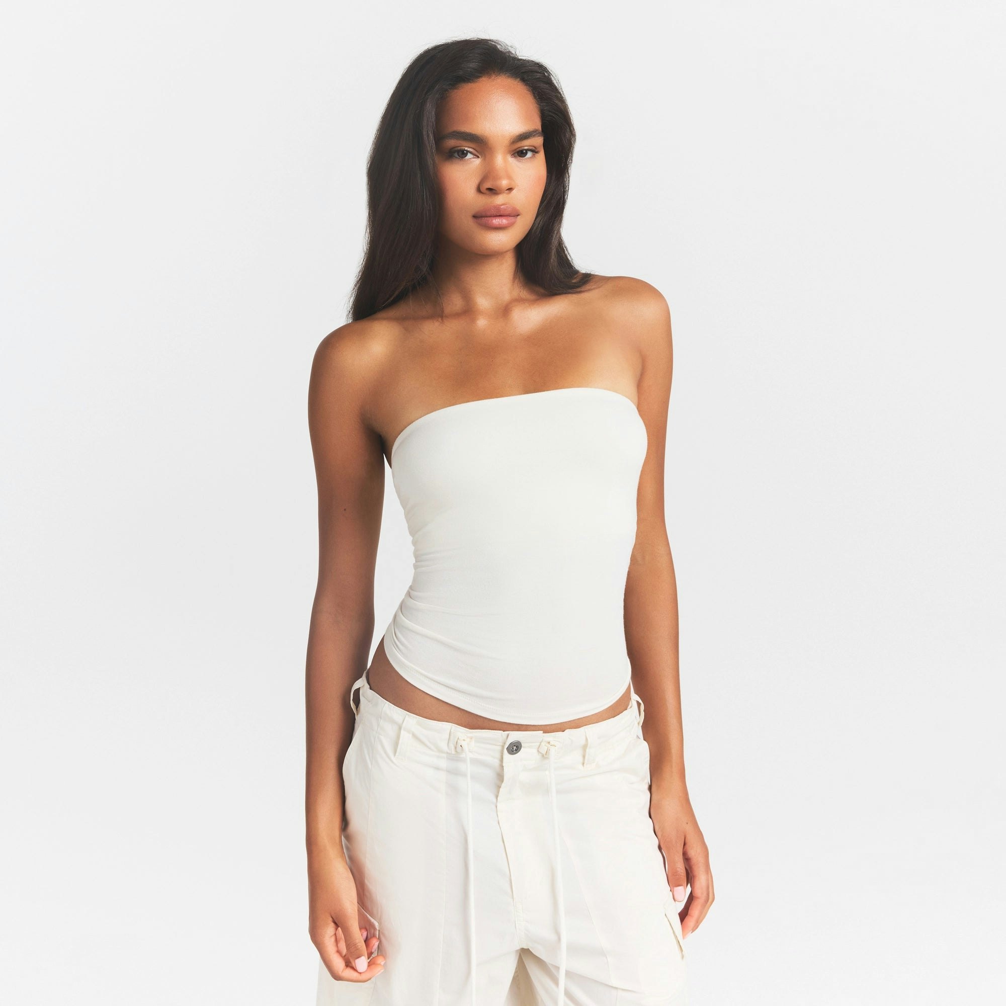 COTTON JERSEY TUBE TOP - MARBLE - image 2
