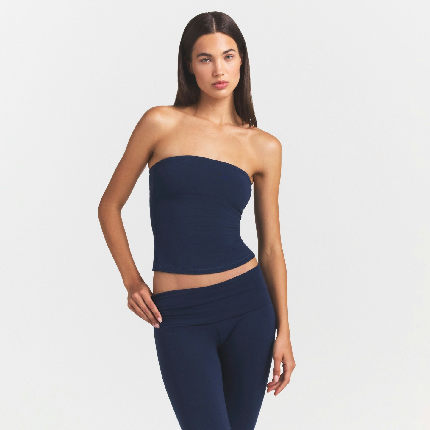 COTTON JERSEY TUBE TOP - NAVY - image 18