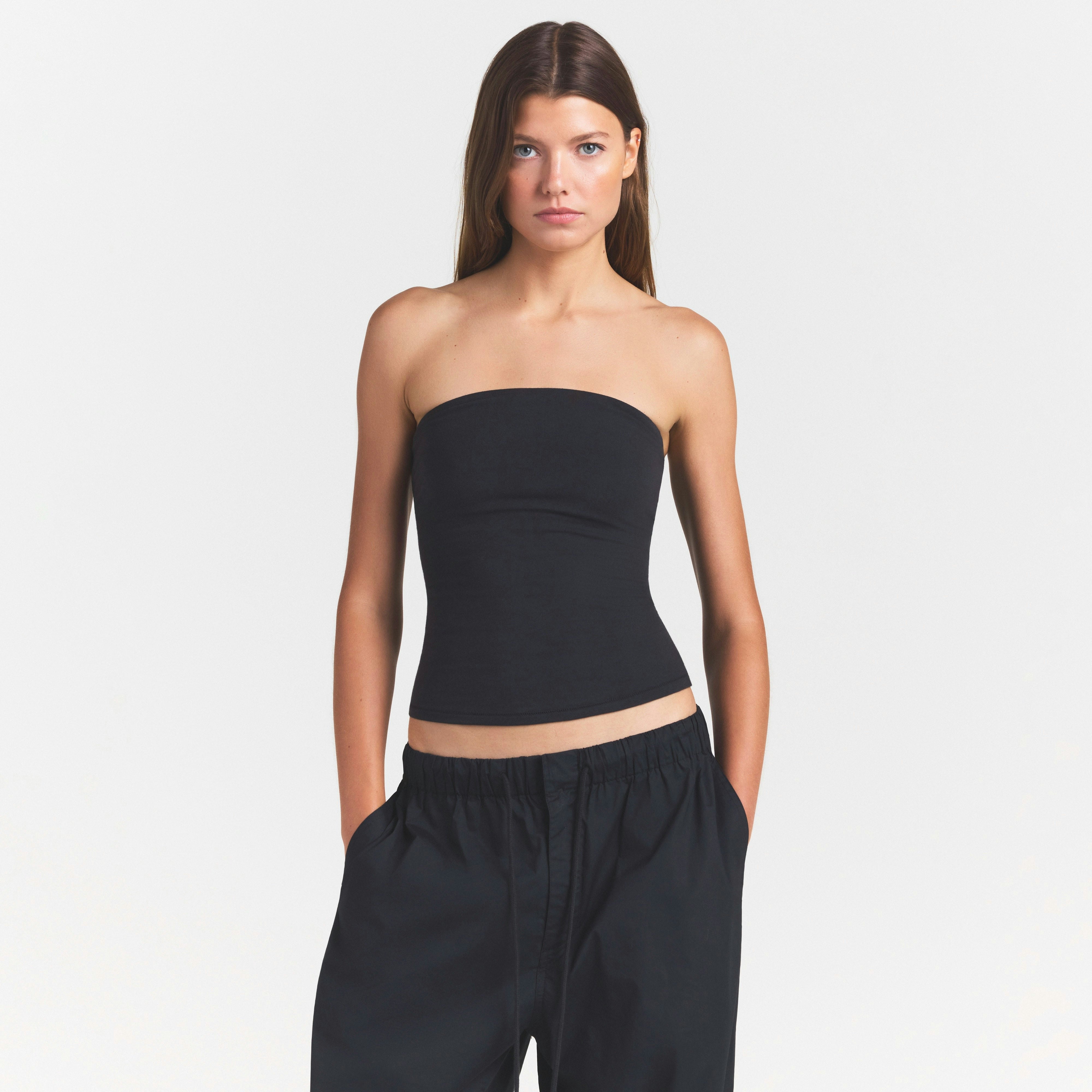 COTTON JERSEY TUBE TOP - SOOT - image 29