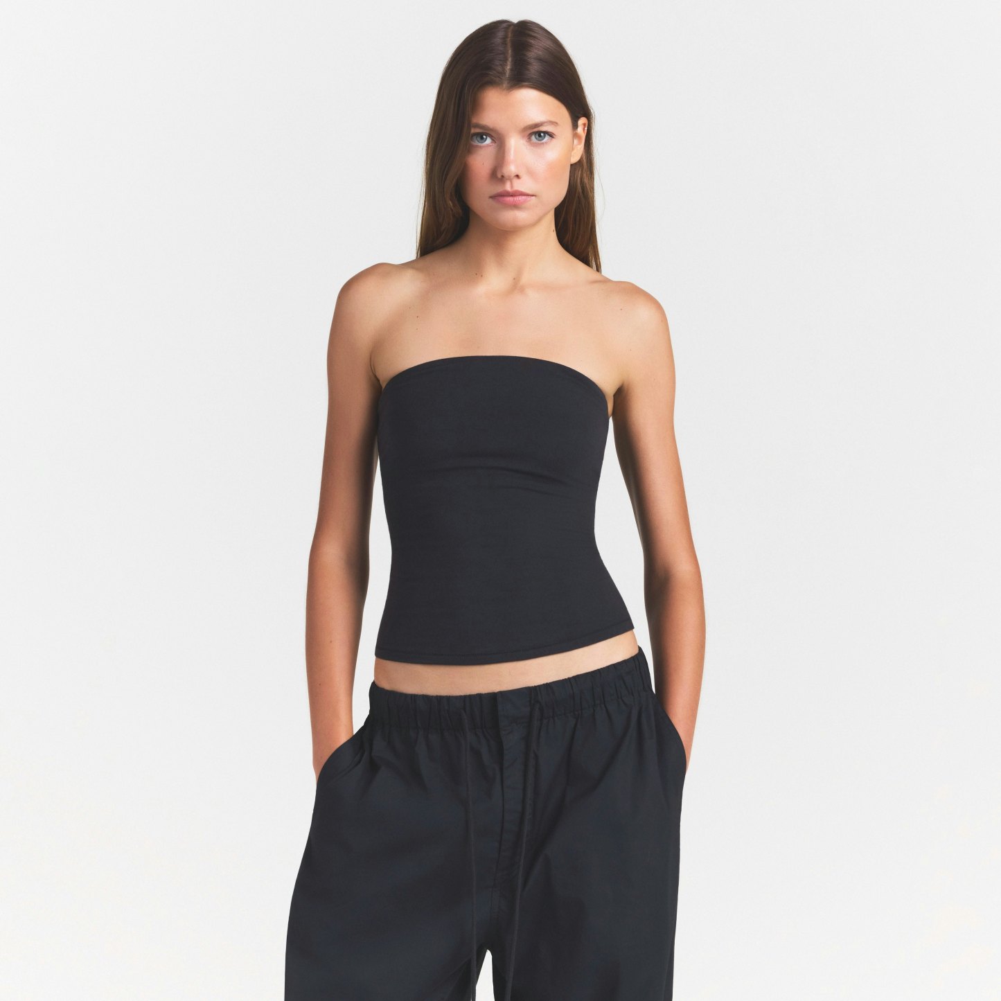 COTTON JERSEY TUBE TOP - SOOT - image 29