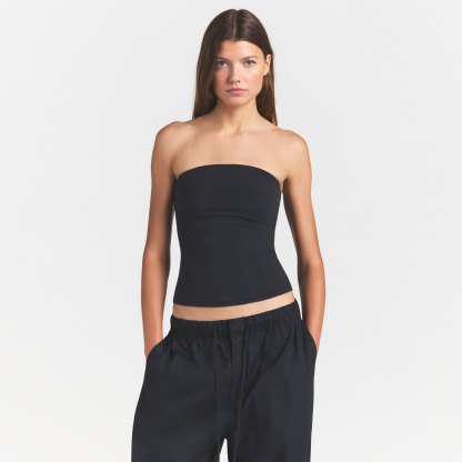 COTTON JERSEY TUBE TOP - SOOT - image 29