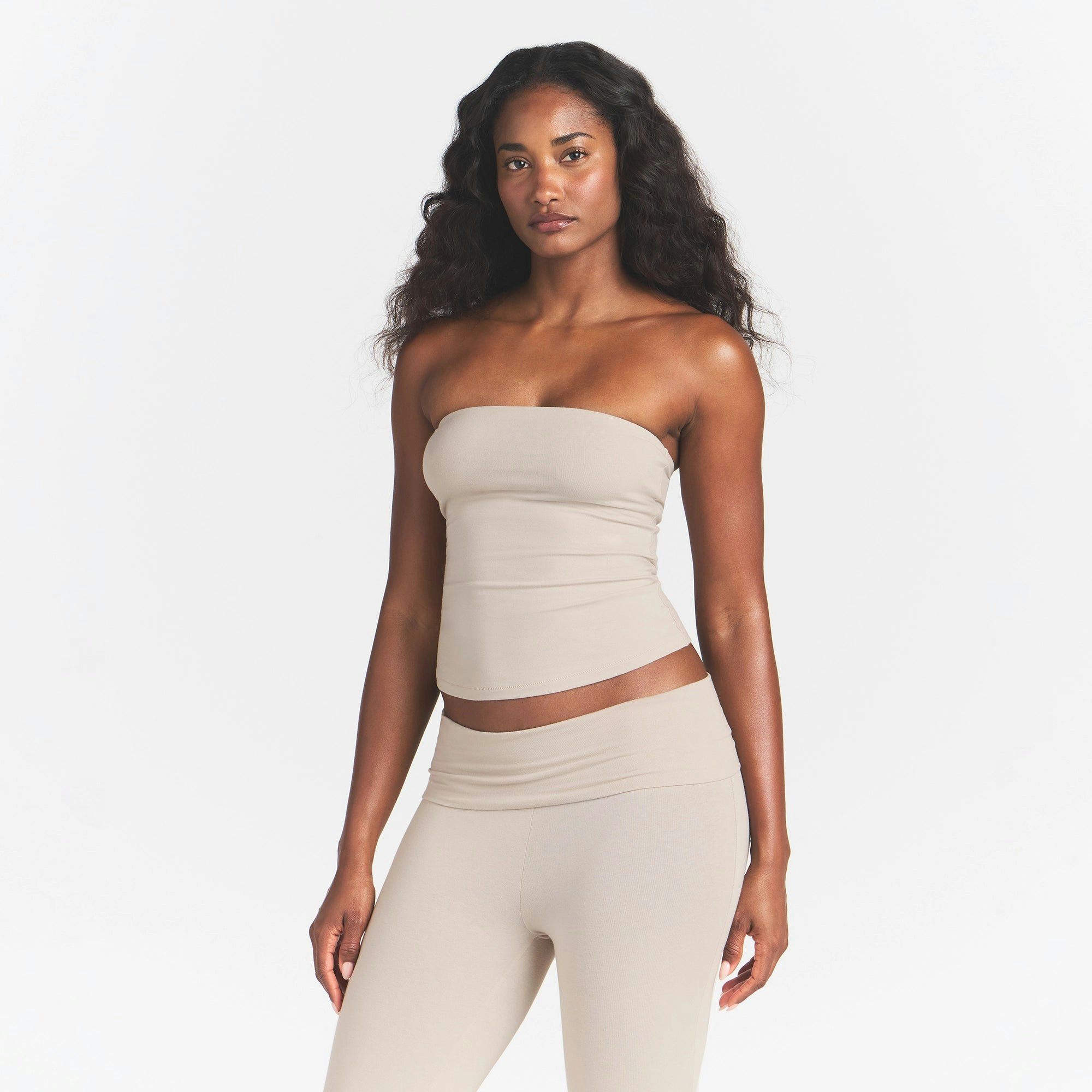 COTTON JERSEY TUBE TOP - STONE - image 7