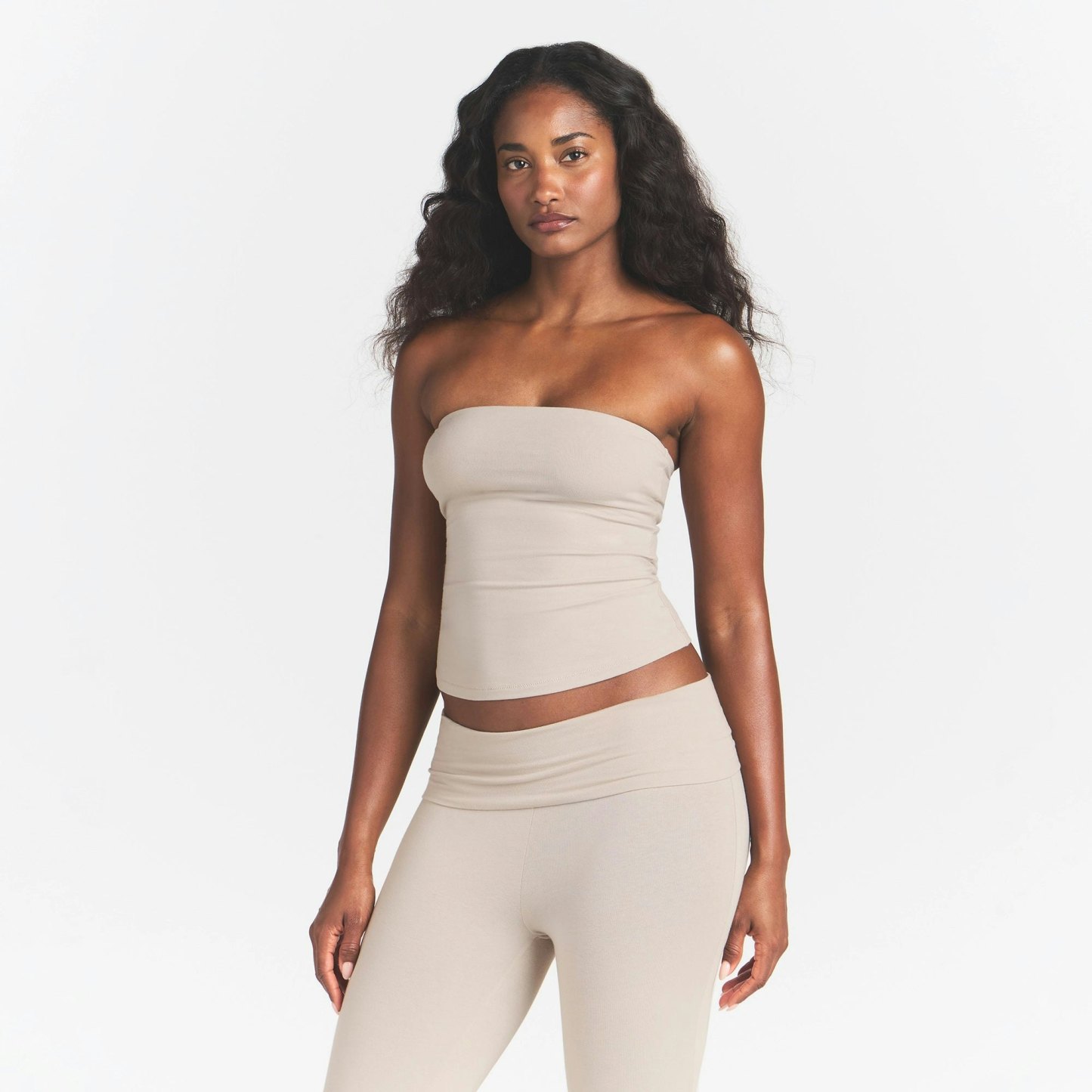 COTTON JERSEY TUBE TOP - STONE - image 7